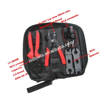 

LY-K2546-3 crimping tool set for connector solar cable, spanner crimper wire cutter combined solar PV tool kit
