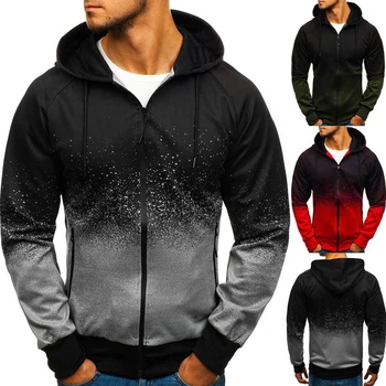 

spring autumn 3d Hoodie men fashion gradient color thin hooded sweatshirt mens slim zipper Cardigan brand hoodies streetwear Top