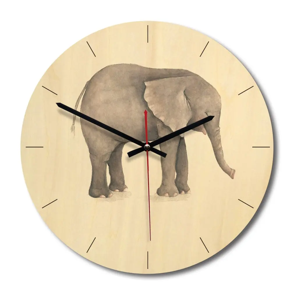 

Printing Wooden Wall Clock Hot Style European Rural Coloured Drawing Clocks