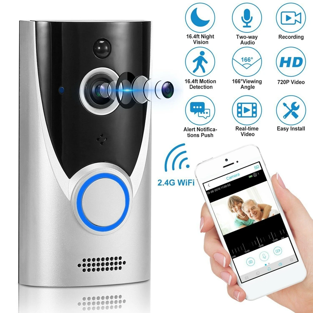 

1080P M16 WIFI Doorbell Security Camera Wireless 2MP HD Video Audio Intercom Door Bell IR Night Vision Cloud Storage