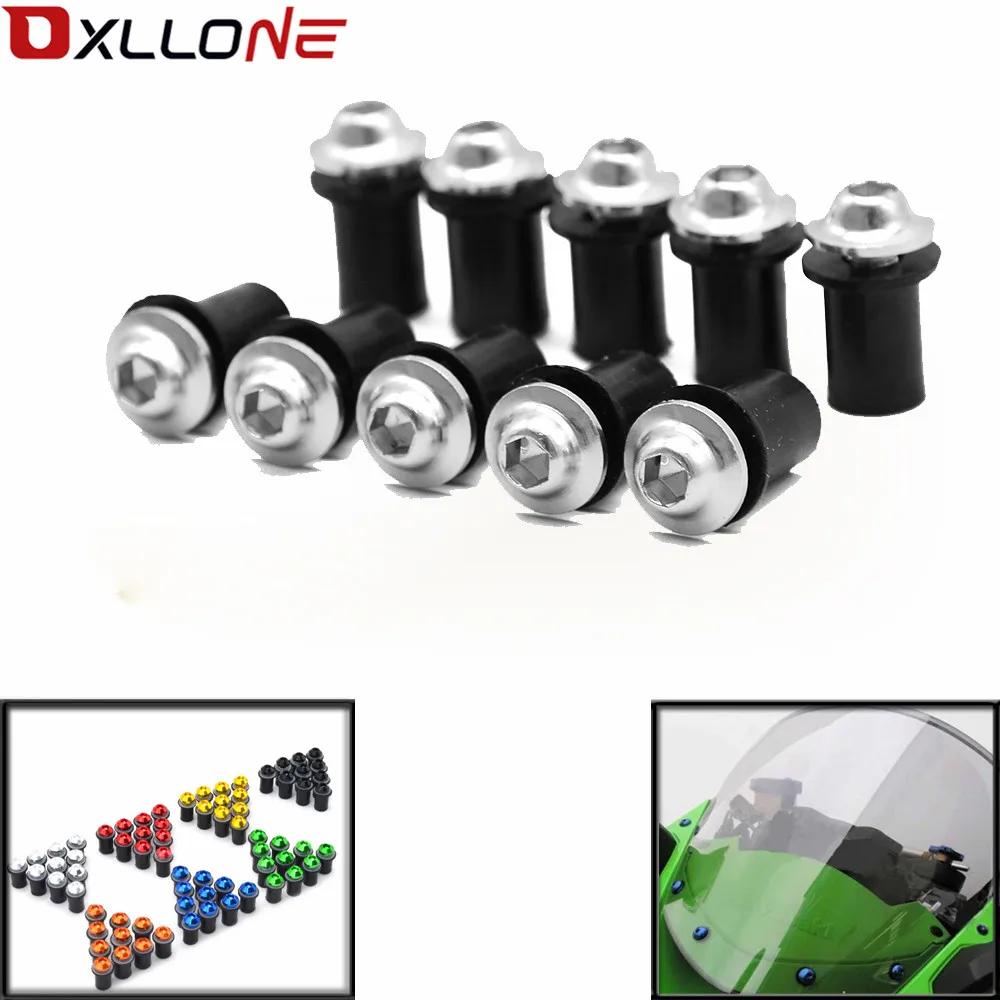 

For HONDA Elite 80 X-ADV NSS300 STX 1300 For 10pcs m5 CNC Aluminum universal Motorcycle Windscreen Bolt motorbike accessories