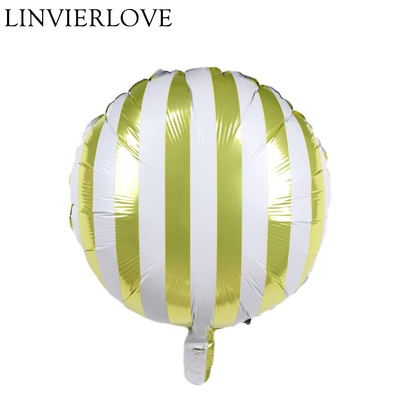 18 дюймов желтый яркие полоса надувные шары из алюминиевой фольги гелием и
