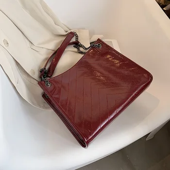 

Single shoulder bag cross-body bag PU women's bag metal chain bag 2020 New style on the new