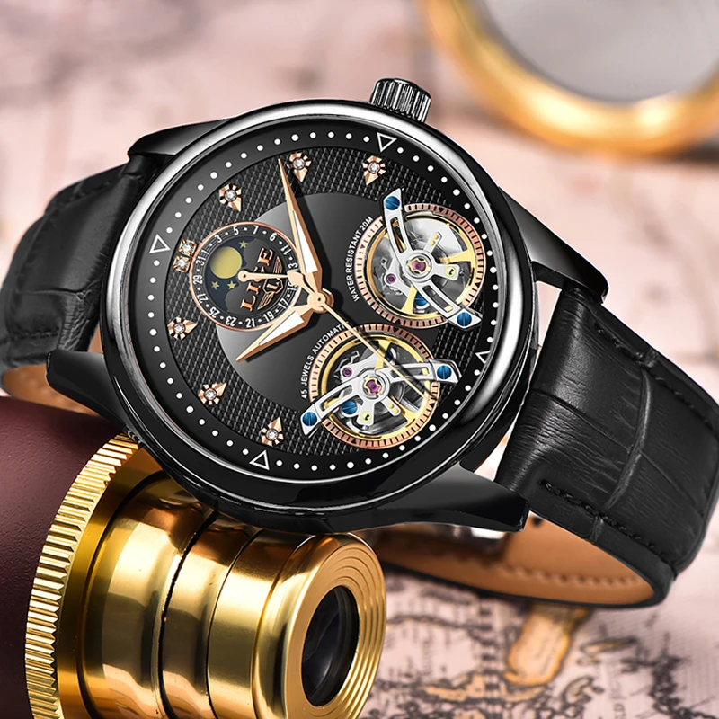 

LIGE 2020 New automatic mechanical watch men Tourbillon Sport Clock fashion business men's watches reloj automatico de hombre