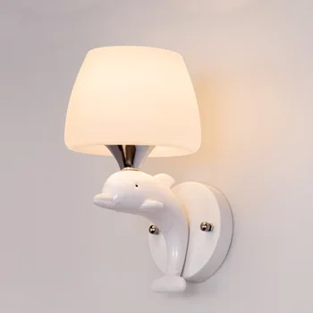 

wall lamp, hotel wall lamp of bedroom the head of a bed children room contemporary and contracted dolphins wall lamp