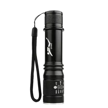 

Portable Electric Torch Emergency Rotary Switch Strong Light Tool Flashlight Professional Zooming Sporting Goods LED
