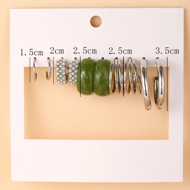 Fashion Mixed Resin Pearl Hoop Earrings Set 2024 New Style for Women Minimalist Flower Heart Butterfly Cross Geometric Earrings