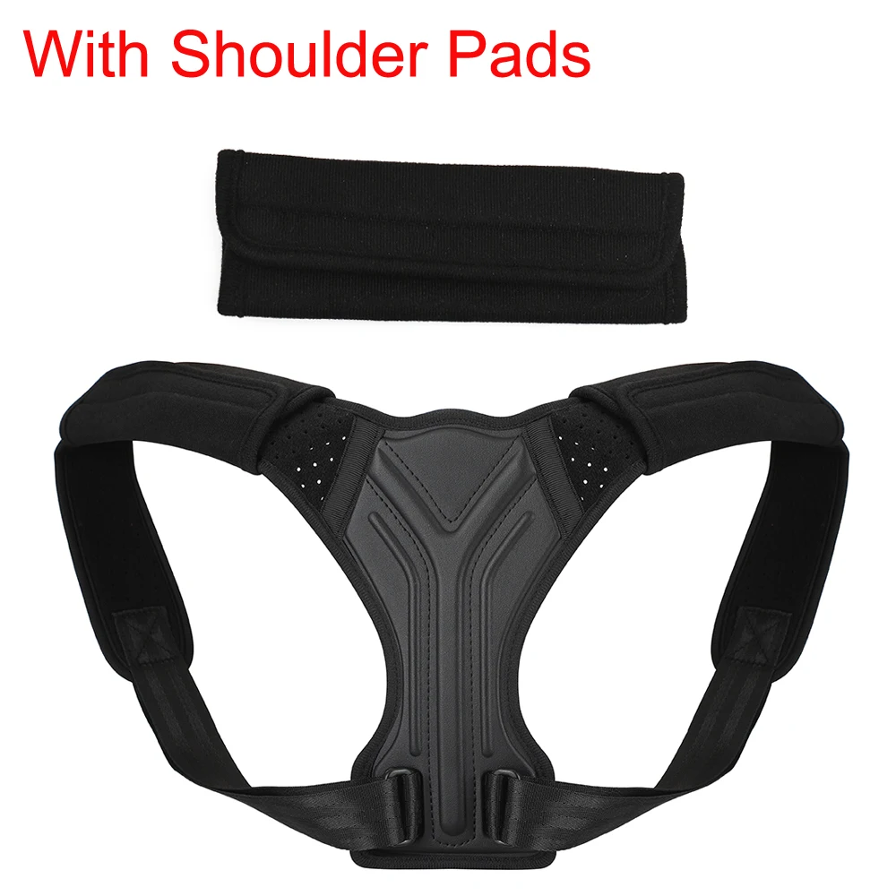 With Shoulder Pads Регулируемый пояс для коррекции осанки дышащий верхняя часть спины плечевой Бандаж с подплечниками позвоночника поясные ремни облегчение боли - Цвет: With Shoulder Pads