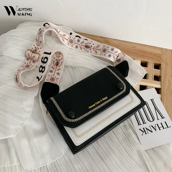 

Scrub PU Leather Crossbody Bags Women Simple Wide Strap Shoulder Messenger Bag Lady Travel Handbags Cross Body Bag High Quality
