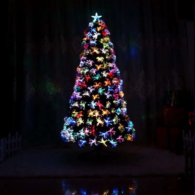 Рождественские декоративные украшения 1,8 м Рождественская елка пакет красочный оптоволоконный светодиодные гирлянды на деревья шифрование Роскошная Рождественская елка