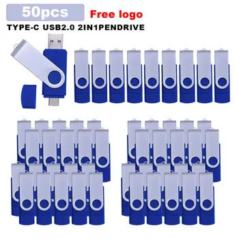 

50pcs/lot metal OTG pen drive 128GB Micro usb memory stick 32GB pendrive 64GB 16GB Type-C usb flash pen 8GB cle usb flash drive