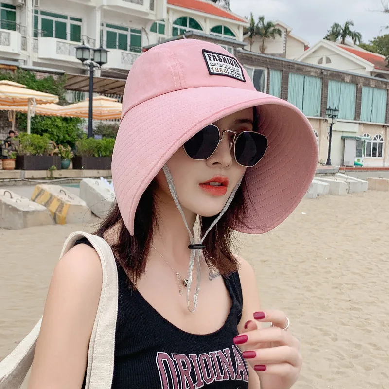 K58 Women's hat Summer Hat UV Protection Fashionable Big Brim Sun protectionCap Beach Sunhats Ponytail Hat Travel Visor Panama sun hat women hat