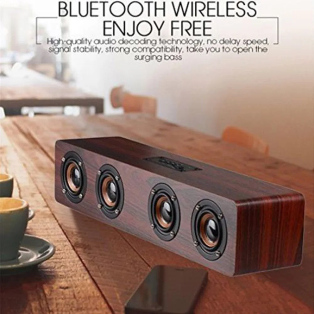 USB Мобильный телефон бас стерео Bluetooth динамик Портативный Открытый вечерние TF карты Aux домашний классический деревянный Рождественский мини беспроводной