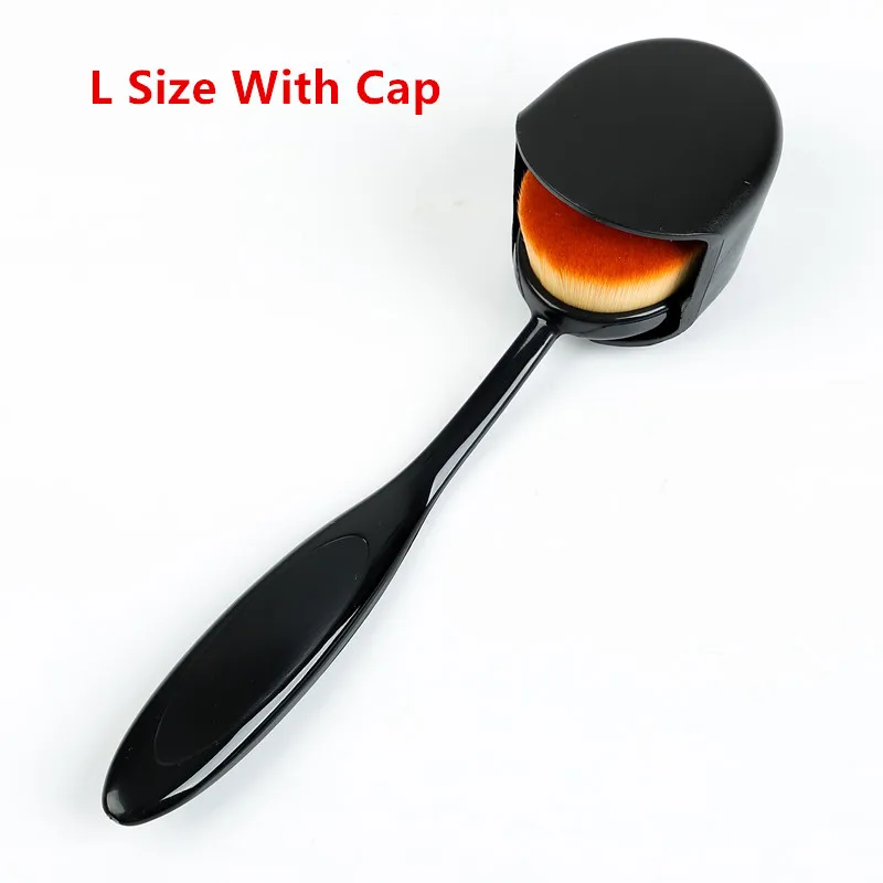 Big Size WITH CAP 6 шт. набор кистей для макияжа зубная щетка с колпачком большой размер 16 см мягкие кисти для макияжа основа овальные кисти профессиональные инструменты для макияжа - Handle Color: Big Size WITH CAP