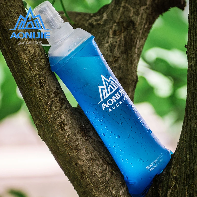 

BPA Free Water Bottle 450ml 500ml Soft Flask Folding TPU For Running Hydration Cycling Marathon Hiking Pack Waist Bag Vest