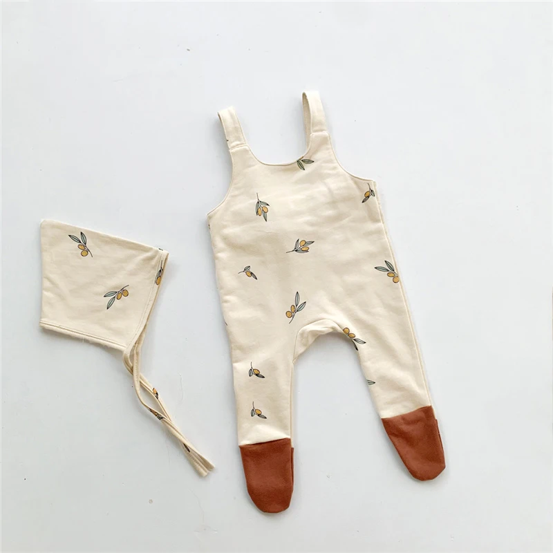 Newborn Baby Boy Girl Clothes With Hat Spring Baby Footed Romper Cotton Girl Pajamas Infant Jumpsuit Outfits baby clothes