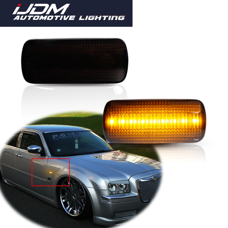 thumbnail image 2 of Smoked Black Lens Amber LED Front Side Marker Lights For 1982-1992 2 of 13