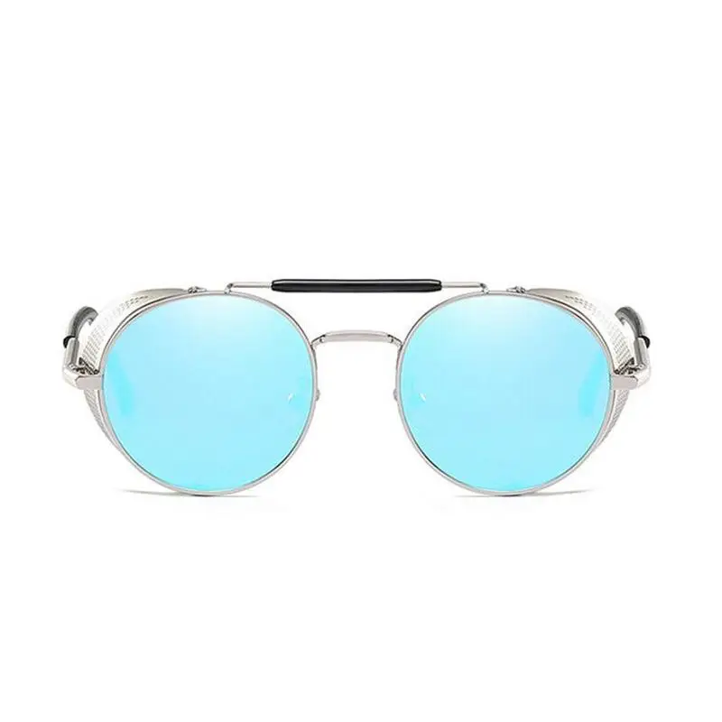Ретро Круглые поляризованные солнцезащитные очки, винтажные металлические боковые защитные очки, солнцезащитные очки Авиатор