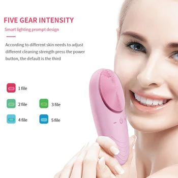 

Silicone Electric Face Clean Instrument pore cleaner facial massager ultrasonic face washing brush Massage beauty instrument