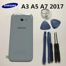 Новая задняя панель батарейного стекла задняя дверь Крышка для samsung Galaxy A3 A320 A5 A7 A720 A720F предварительно клейкие наклейки+ Инструменты