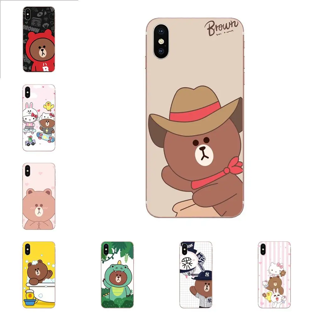 Мягкий Силиконовый ТПУ Прозрачная окраска кожи милый медведь Rilakkuma черный для Apple
