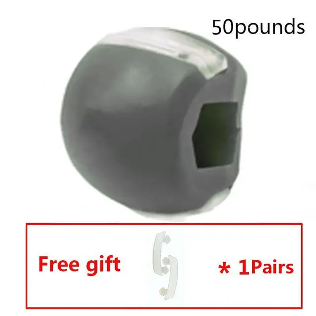 Fitness Face Masseter Men Women Facial Pop Go Mouth Jawline Jaw Muscle Exerciser Chew Ball Bite Breaker Training Body Skin Gray      50lbs