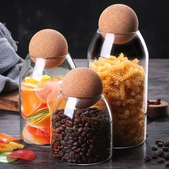 

Transparent Glass Seasoning Teapot Storage Tank Storage Bottle Home Decoration Food Container Kitchen Storage Tool