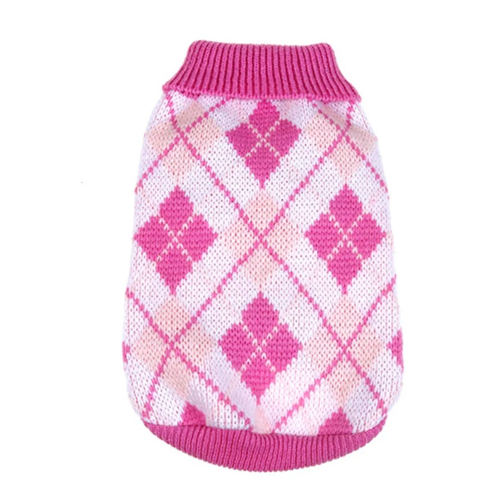 Осенне зимний свитер в виде решетки для собак трикотажная одежда и щенков