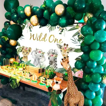 

FENGRISE Animal Backdrop Boy Girl Baby Shower Decor Jungle Safari Party Supplies Wild One Birthday Party Decorations Kids