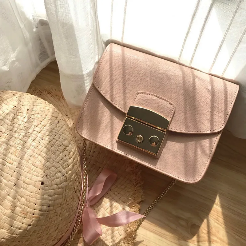 

2020 luxury classic genuine leather chain lock bag versatile single-shoulder diagonal straddle envelope bag flap messenger bag