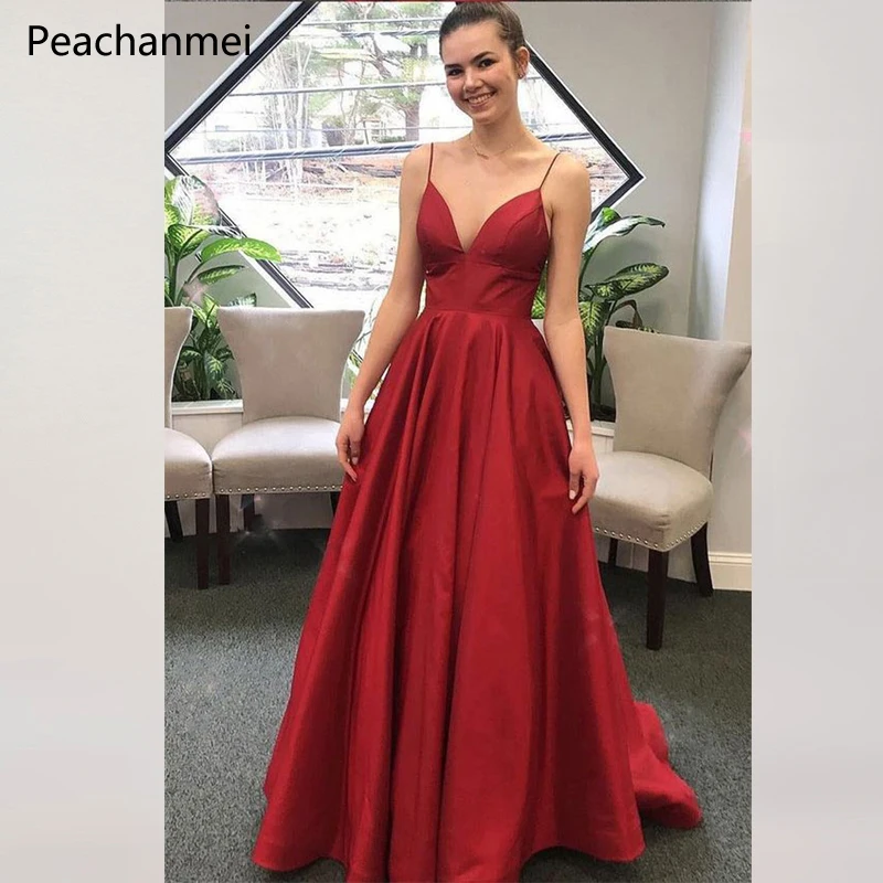 2019 длинное пикантное платье для выпускного Vestido de Festa, атласное, с открытой спиной, для особых случаев, торжественное платье, новое