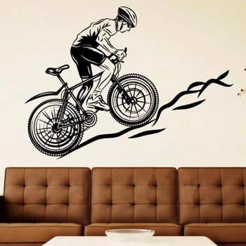 

Mountain Bike Shop Wall Sticker Customized Sports Posters Vinyl Wall Decals Decor Mural Car Windows Bicycle Glass Decal