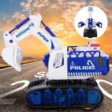 Электрический музыкальный Легкий экскаватор трюк 360 Вращение универсальный колесный автомобиль игрушка Дети трюк Дрифт деформация багги автомобиль рок-ролл автомобиль