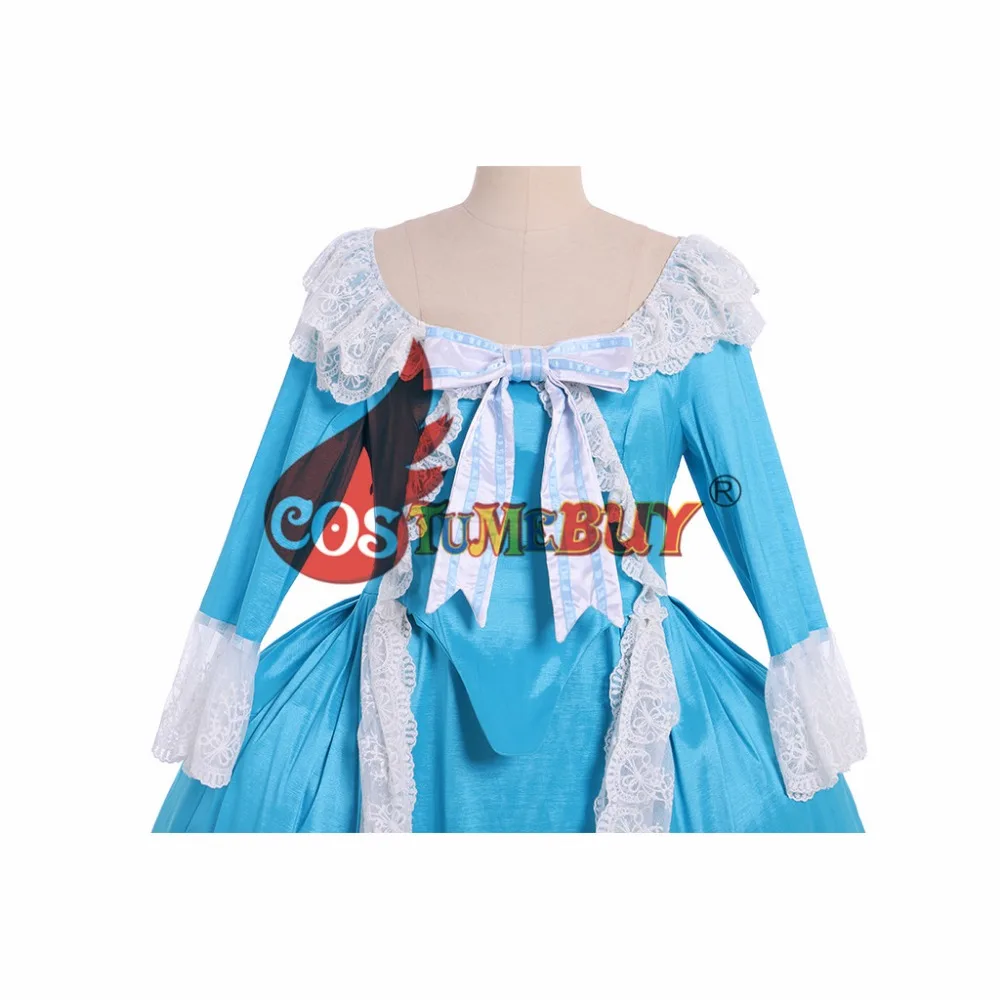 Costumebuy 18 век Версаль Венеция Викторианский Marie Барокко Рококо Готический шар платье принцессы Белль Синий индивидуальный заказ