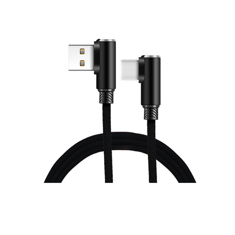Micro USB кабель 2.4A быстрое зарядное устройство USB шнур 90 градусов локоть Nylona кабель для передачи данных с оплеткой для samsung Xiaomi iphone Android телефон - Цвет: Color 3