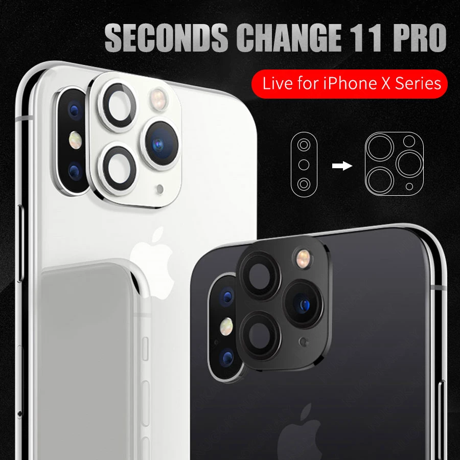 Защита объектива камеры с точным отверстием для iPhone X XS MAX XR, изменение секунд, для iPhone 11 Pro MAX, 3D, полное покрытие, титановый чехол, пленка