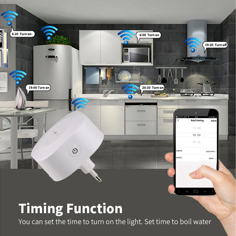 Ÿ̸ USB    Ʈ ÷, Ż ĥ  , Tuya SmartLife   ,  Ȩ ˷ ۵, 16A