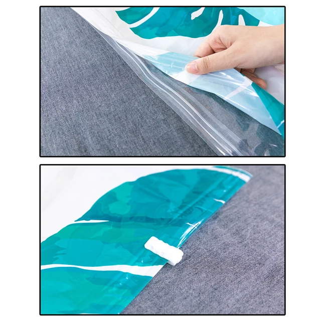 Nagy Kapacitású Vákuumkompressziós Táska Kipufogó-Válogató Zsákhálószoba Szekrény Tároló Lezárt Megtakarító Tér Kék - Image 5