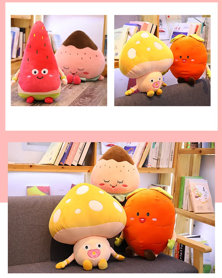 Большая 3D овощная фруктовая детская подушка кукла мягкая плюшевая забавная Милая подарок плюшевая игрушка