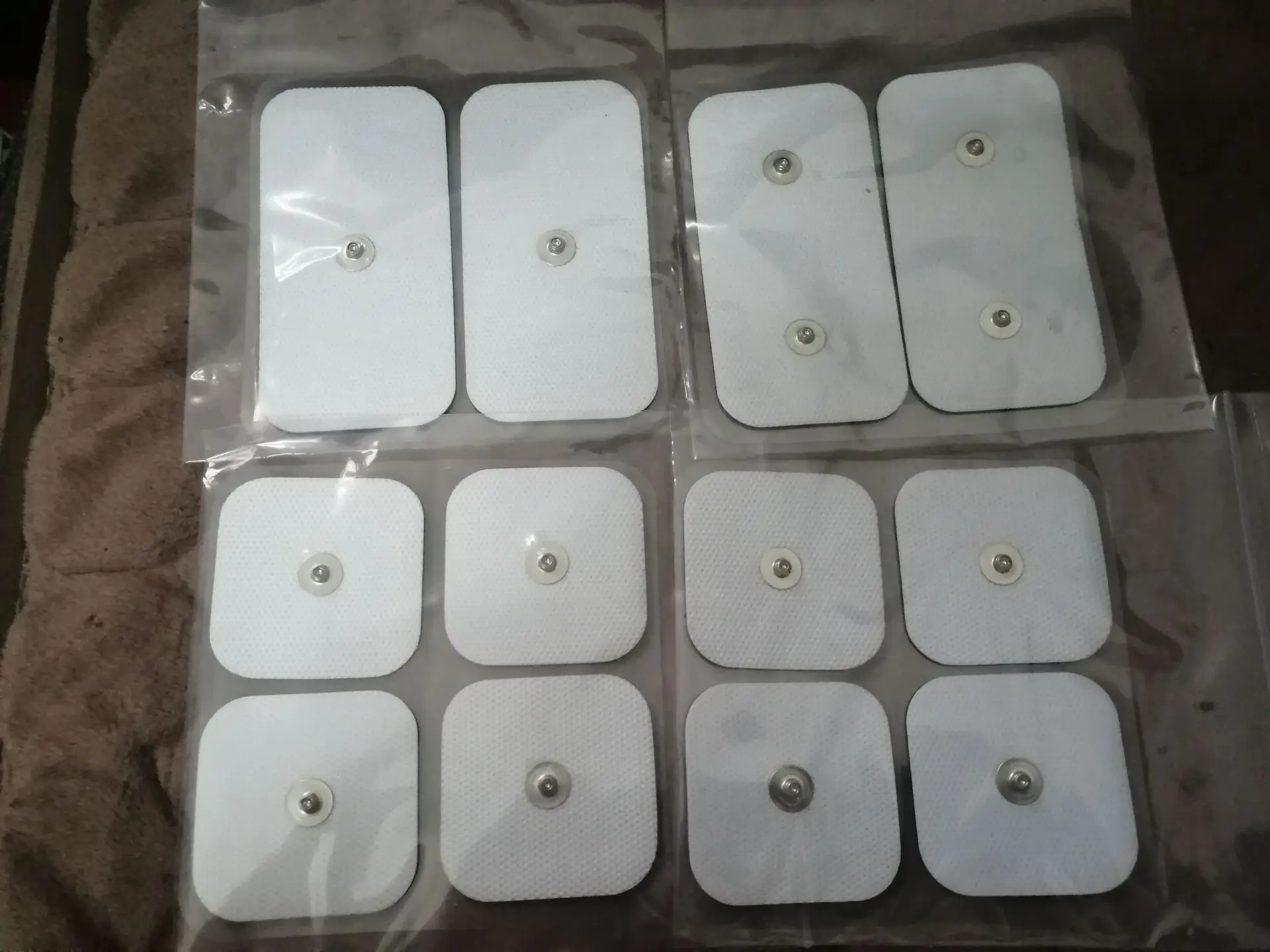 Self Adhesive Electrode Pad Electrodes 18pcs 5x5cm 5x10cm for Tens Compex Electrical Stimulator Dual Snap electrode pads