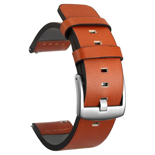 20 22 24 мм для samsung Galaxy Active из натуральной кожи наручные часы gear s3 gear Sport moto360 часы ремешок стальной браслет - Цвет ремешка: silver orange