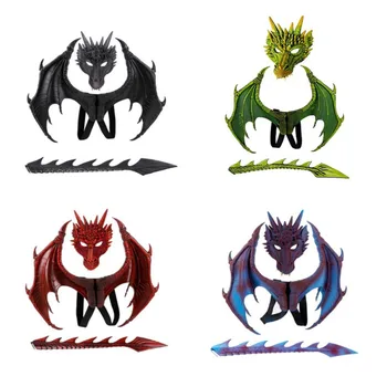 

Newly Halloween Two-Piece Dragon Cosplay Props Wing And Tail Children's Halloween Costume Party Decorations Set#01