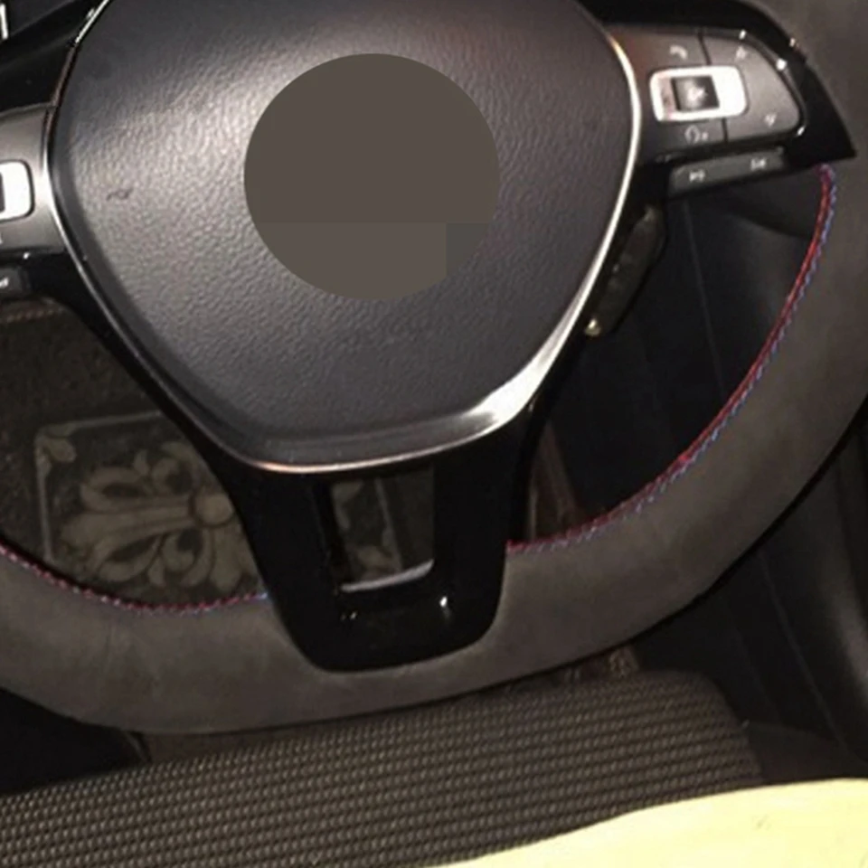 VW Scirocco Sharan Tiguan 37-39cm Universal Steering Wheel Glove Cover Black 307 