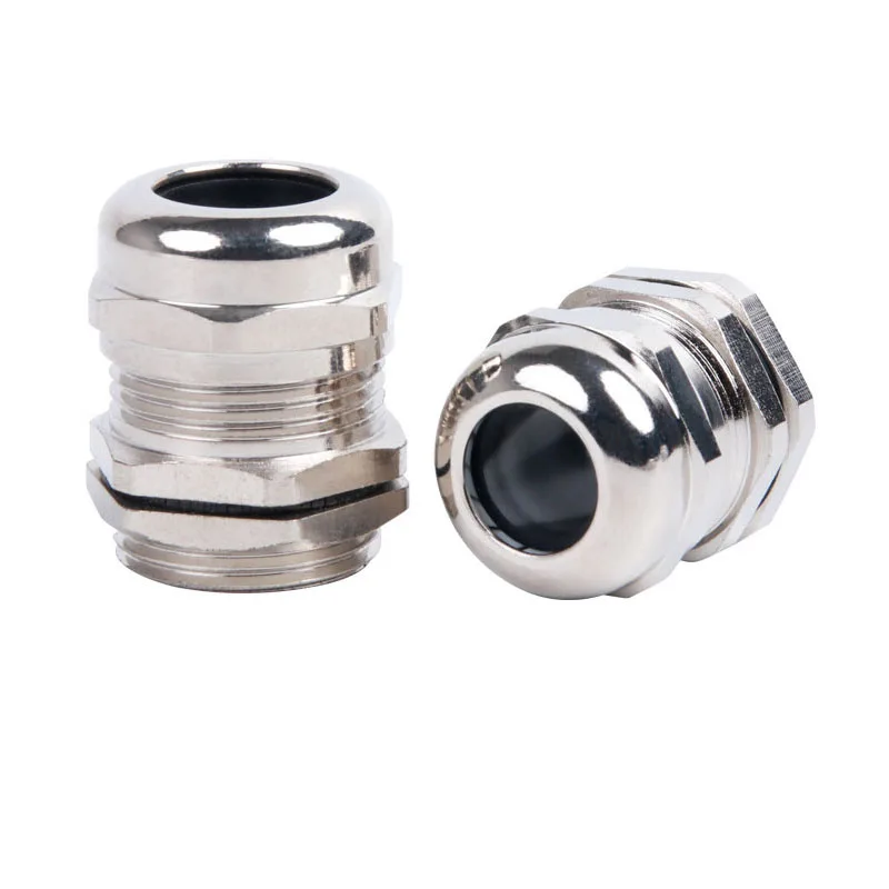 1piece Nickel Brass Metal IP68 Waterproof Cable Glands Connector Wire Glands For 3-44mm Cable High Quality M PG Cable Glands images - 6