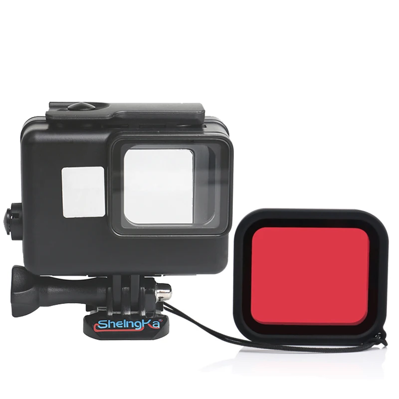 Case with filter Подводный дайвинг Защитный Водонепроницаемый чехол для GoPro Hero 5 6 7 черный аксессуары для экшн-камер - Цвет: Case with filter