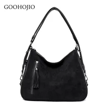 Винтажная женская сумка на плечо из искусственной кожи с кисточками; Женская Повседневная сумка из нубука; сумка-мессенджер Хобо