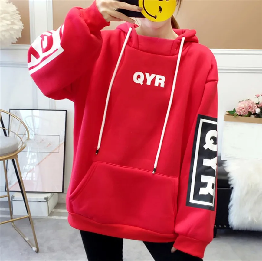 Womens Sweatshirts Pullover Womens Letter Print Long Sleeve Hoodie Sweatshirt Hooded Pullover Tops Blouse Womens Hoodies Elegant