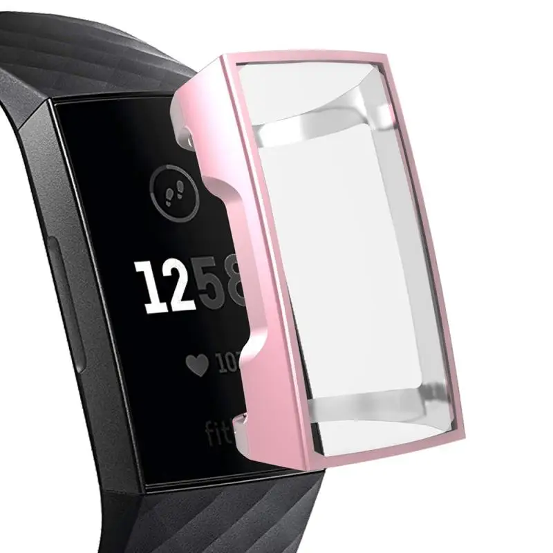Чехол для часов Fitbit Charge 3, Ультратонкий силиконовый чехол с полной защитой, Защитная крышка для экрана