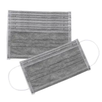 

50Pcs Disposable Mouth Mask 4-ply Activated Carbon Mouth-Muffle Earloop Anti-Fog PM2.5 Protective Respirator