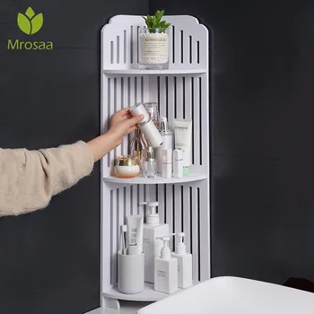 

Bathroom Shelf Floor-standing Storage Rack Display Stand Shelves Cosmetics Upright Shampoo Holder Shower Organizer Three layers